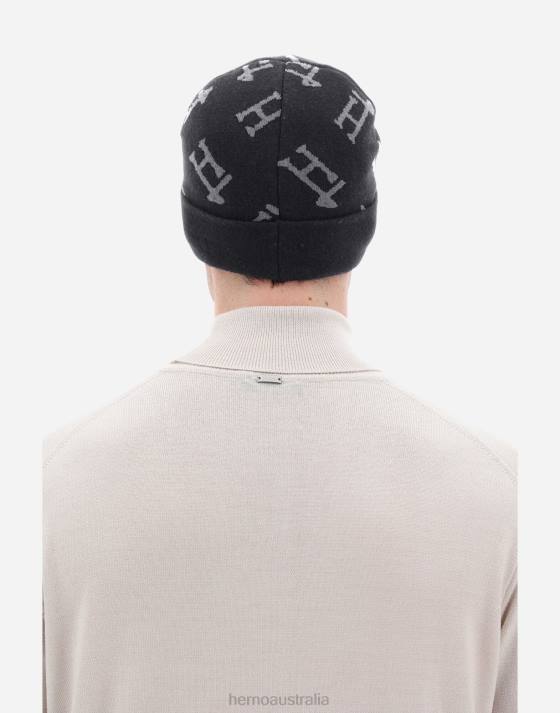 MONOGRAM BEANIE Herno Men Dark Grey 2L0H563 Accessories