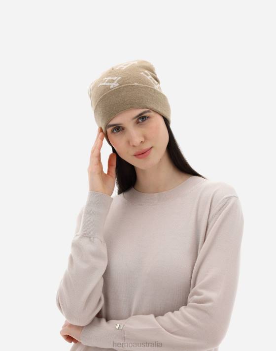 MONOGRAM BEANIE Herno Women Camel 2L0H423 Accessories