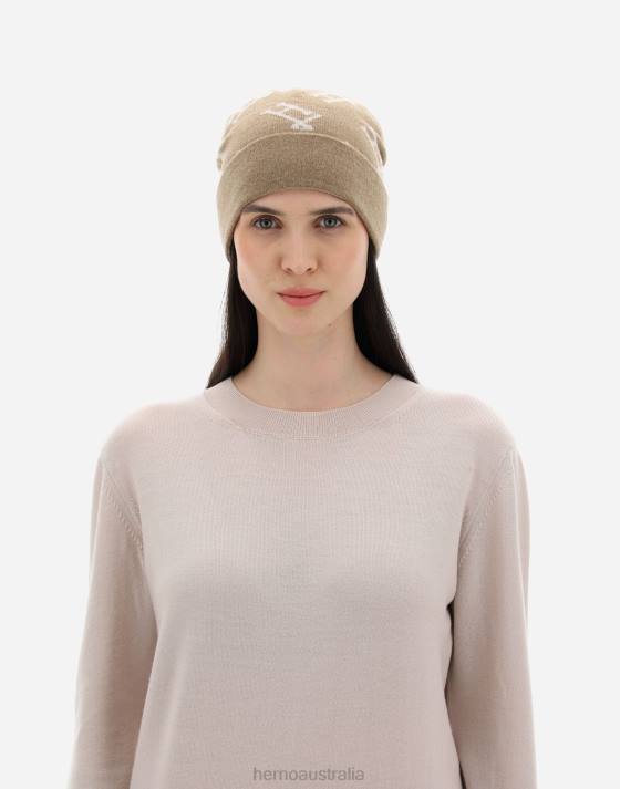 MONOGRAM BEANIE Herno Women Camel 2L0H423 Accessories