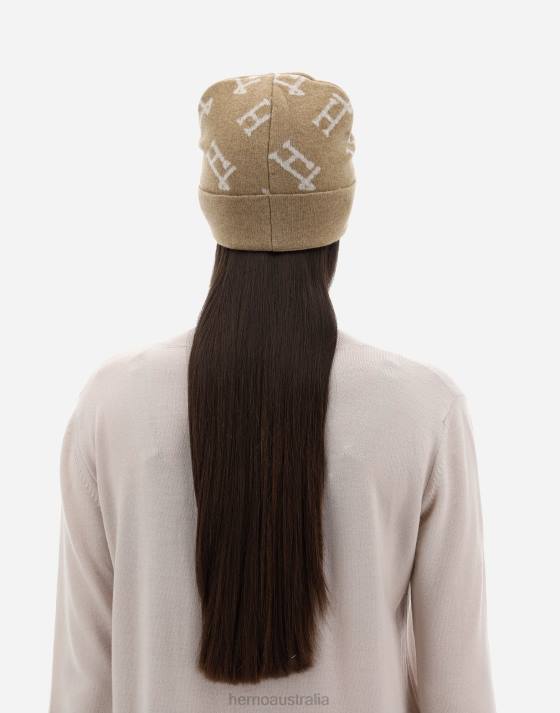 MONOGRAM BEANIE Herno Women Camel 2L0H423 Accessories