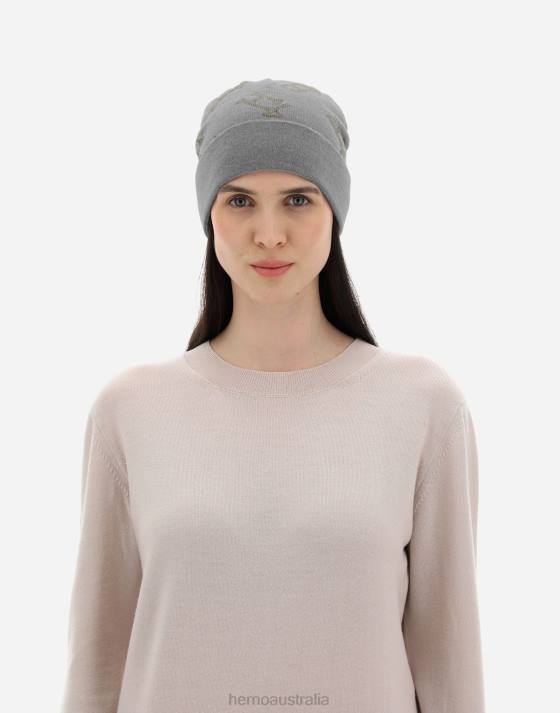 MONOGRAM BEANIE Herno Women Putty 2L0H352 Accessories