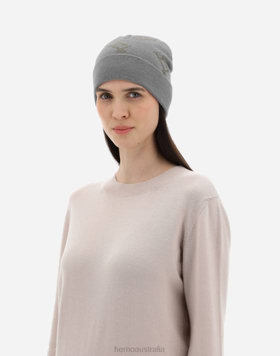 MONOGRAM BEANIE Herno Women Putty 2L0H352 Accessories