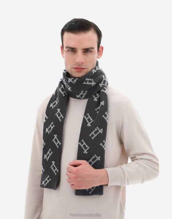 MONOGRAM SCARF Herno Men Dark Grey 2L0H546 Accessories