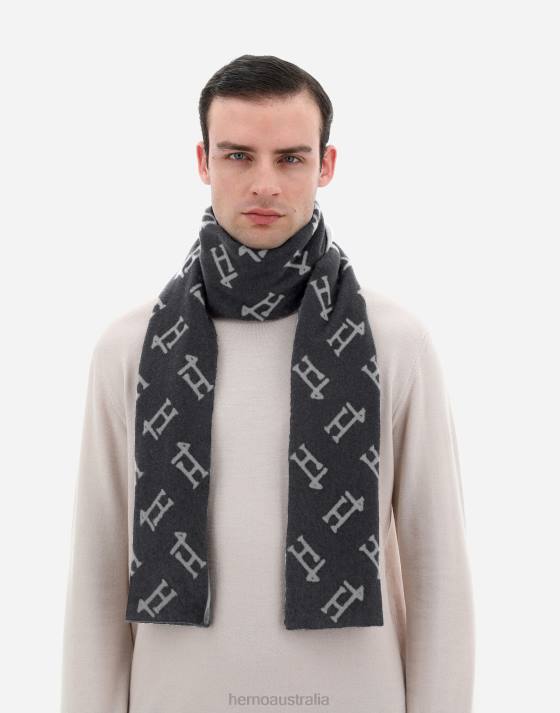 MONOGRAM SCARF Herno Men Dark Grey 2L0H546 Accessories