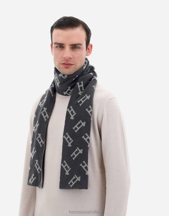 MONOGRAM SCARF Herno Men Dark Grey 2L0H546 Accessories