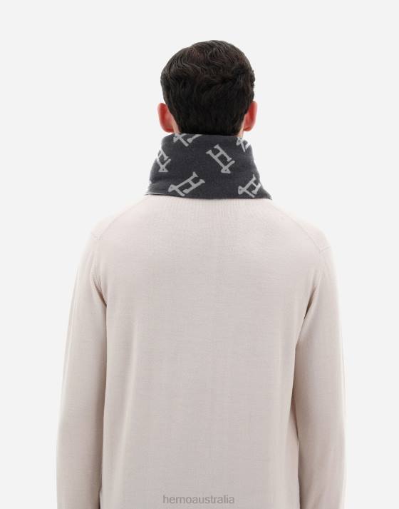 MONOGRAM SCARF Herno Men Dark Grey 2L0H546 Accessories