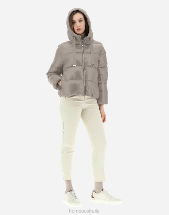 NYLON ULTRALIGHT BOMBER WITH WIDE QUILTING Herno Women Light Taupe 2L0H73 Outerwear