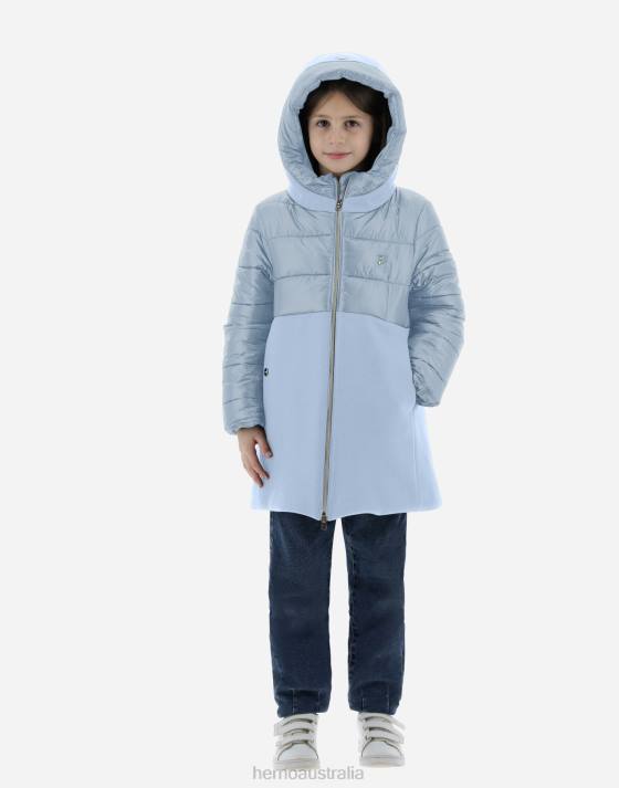 PARKA IN ECOWOOL AND NYLON ULTRALIGHT Herno Kids Light Blue 2L0H837 Outerwear