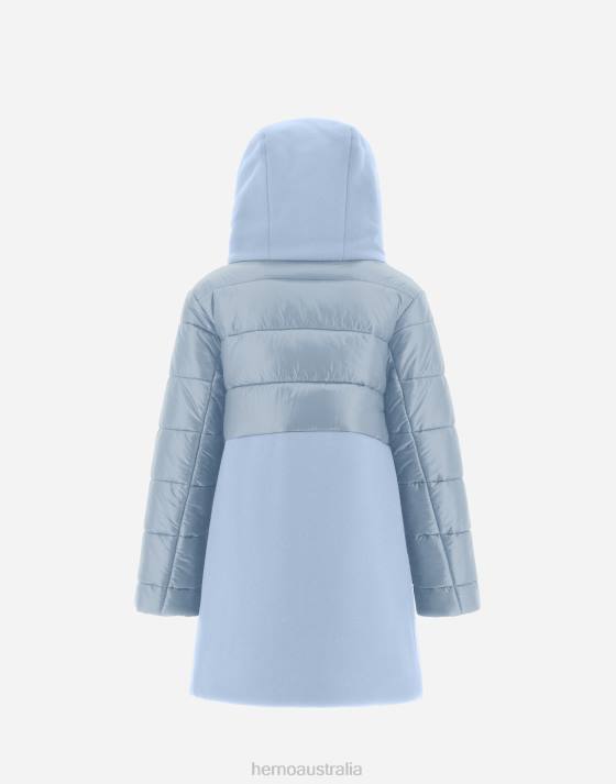 PARKA IN ECOWOOL AND NYLON ULTRALIGHT Herno Kids Light Blue 2L0H837 Outerwear