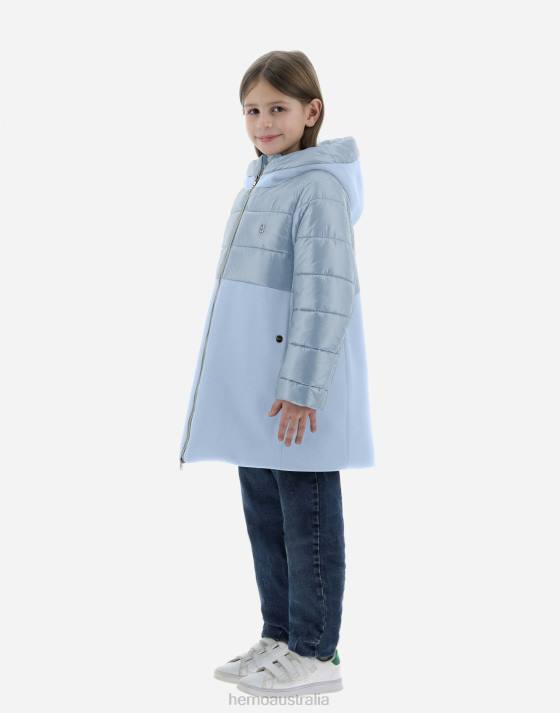 PARKA IN ECOWOOL AND NYLON ULTRALIGHT Herno Kids Light Blue 2L0H837 Outerwear