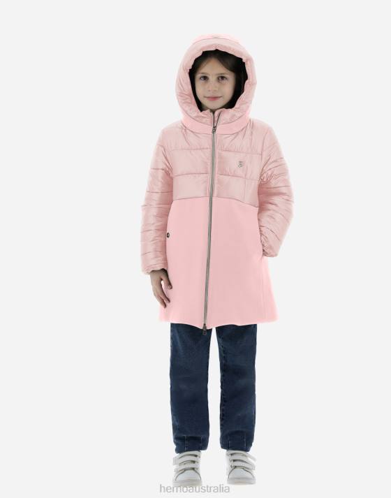 PARKA IN ECOWOOL AND NYLON ULTRALIGHT Herno Kids Light Pink 2L0H849 Outerwear