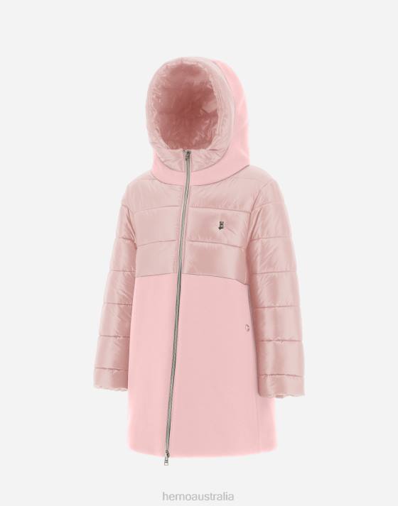 PARKA IN ECOWOOL AND NYLON ULTRALIGHT Herno Kids Light Pink 2L0H849 Outerwear