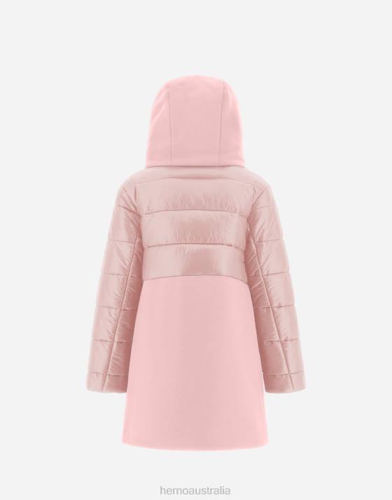 PARKA IN ECOWOOL AND NYLON ULTRALIGHT Herno Kids Light Pink 2L0H849 Outerwear