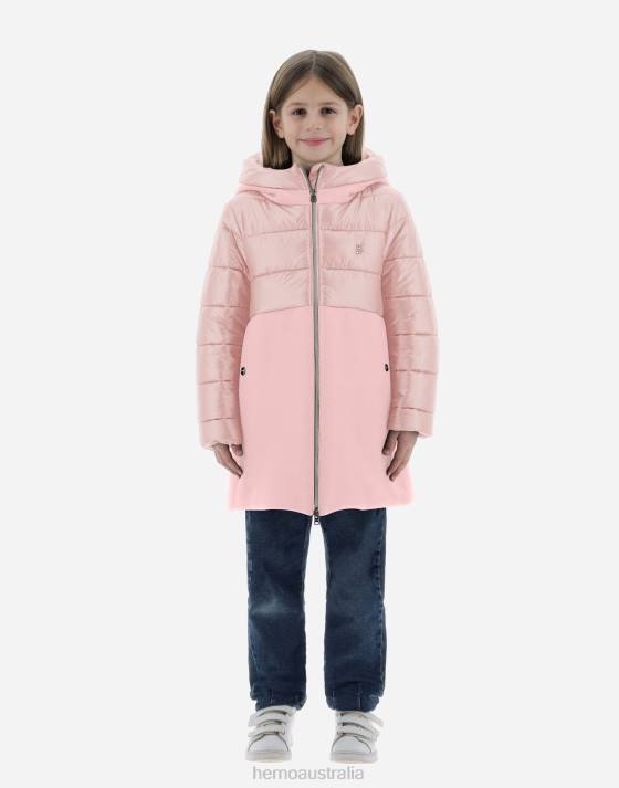 PARKA IN ECOWOOL AND NYLON ULTRALIGHT Herno Kids Light Pink 2L0H849 Outerwear