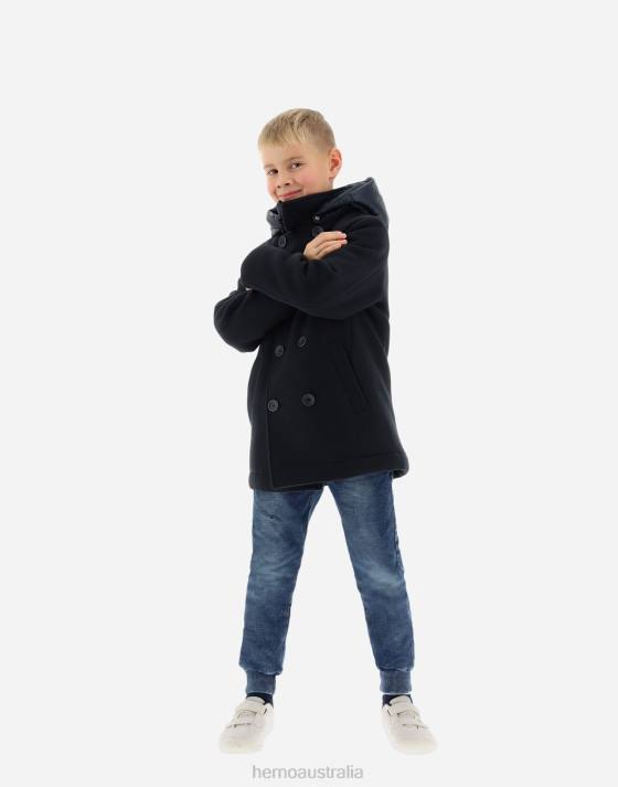 PEACOAT IN ECOWOOL AND NYLON ULTRALIGHT Herno Kids Navy Blue 2L0H833 Outerwear