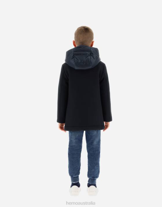 PEACOAT IN ECOWOOL AND NYLON ULTRALIGHT Herno Kids Navy Blue 2L0H833 Outerwear