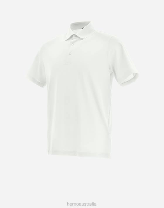 POLO SHIRT IN CREPE JERSEY Herno Men White 2L0H790 Clothing