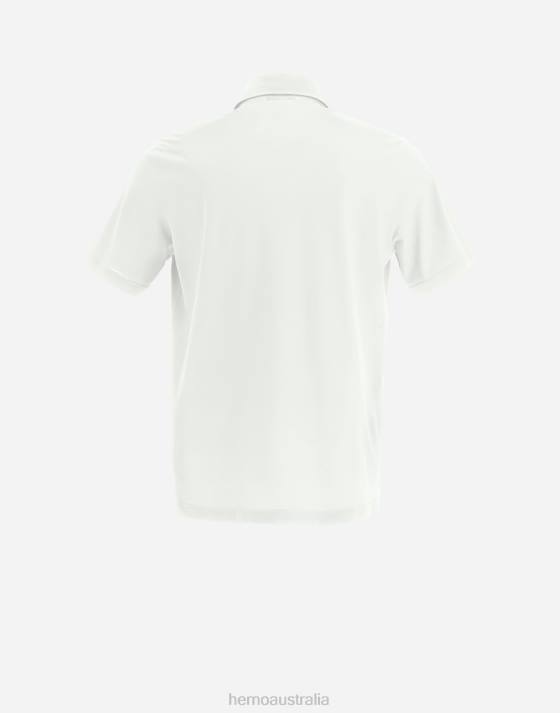 POLO SHIRT IN CREPE JERSEY Herno Men White 2L0H790 Clothing