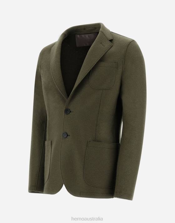 RESORT BLAZER IN LIGHT BOILED WOOL Herno Men Light Military 2L0H518 Outerwear