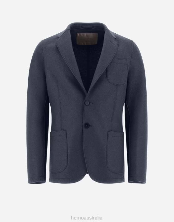 RESORT BLAZER IN LIGHT BOILED WOOL Herno Men Resort Blue 2L0H689 Outerwear