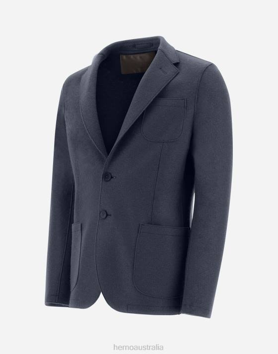 RESORT BLAZER IN LIGHT BOILED WOOL Herno Men Resort Blue 2L0H689 Outerwear