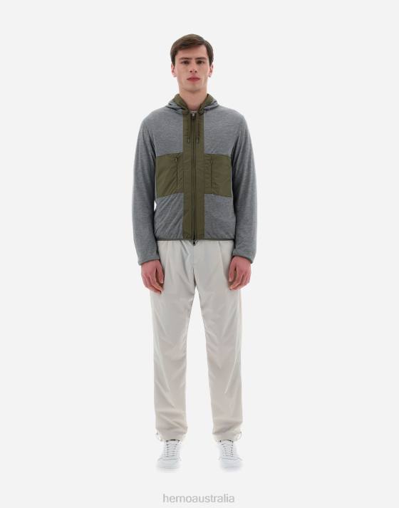 RESORT BOMBER JACKET IN LIGHT NYLON STRETCH  LIGHT JERSEY Herno Men Light Military 2L0H516 Outerwear