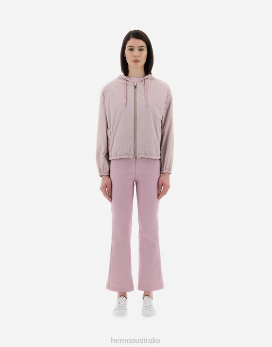 RESORT BOMBER JACKET IN LIGHT NYLON STRETCH  LIGHT JERSEY Herno Women Lilac 2L0H430 Outerwear