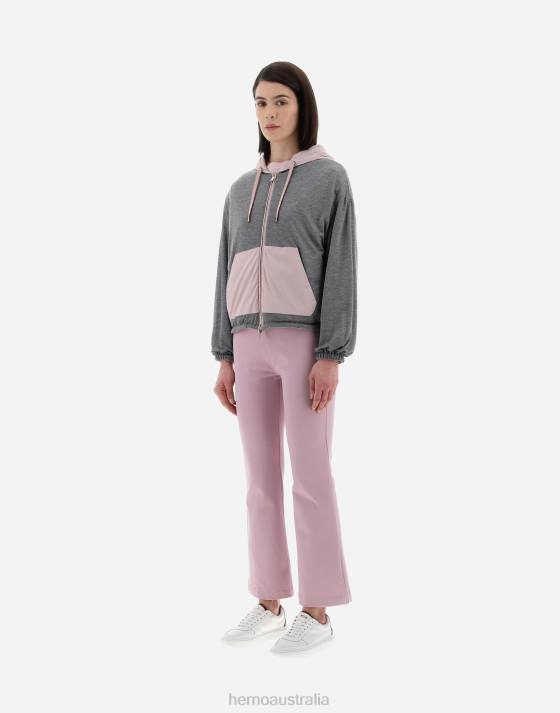 RESORT BOMBER JACKET IN LIGHT NYLON STRETCH  LIGHT JERSEY Herno Women Lilac 2L0H430 Outerwear