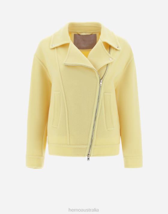 RESORT BOMBER JACKET IN MODERN DOUBLE Herno Women Canary 2L0H10 Outerwear