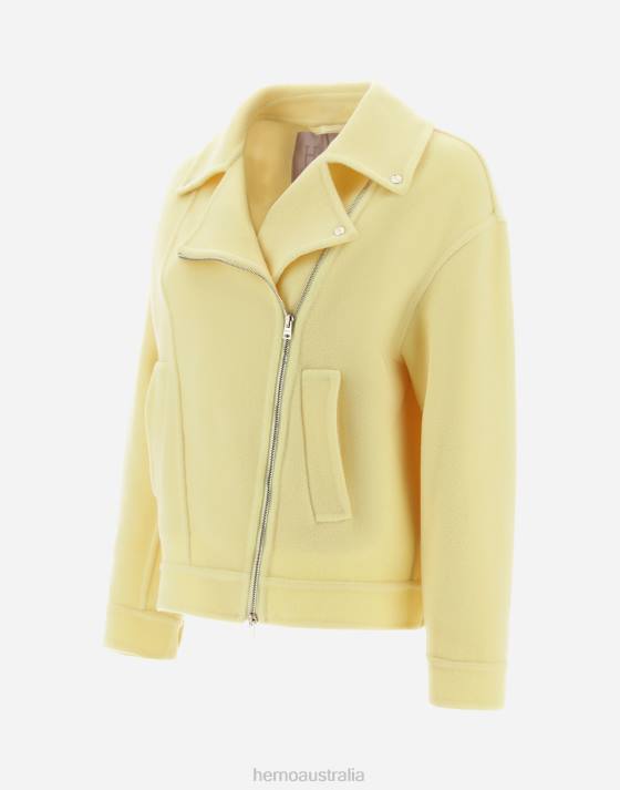 RESORT BOMBER JACKET IN MODERN DOUBLE Herno Women Canary 2L0H10 Outerwear