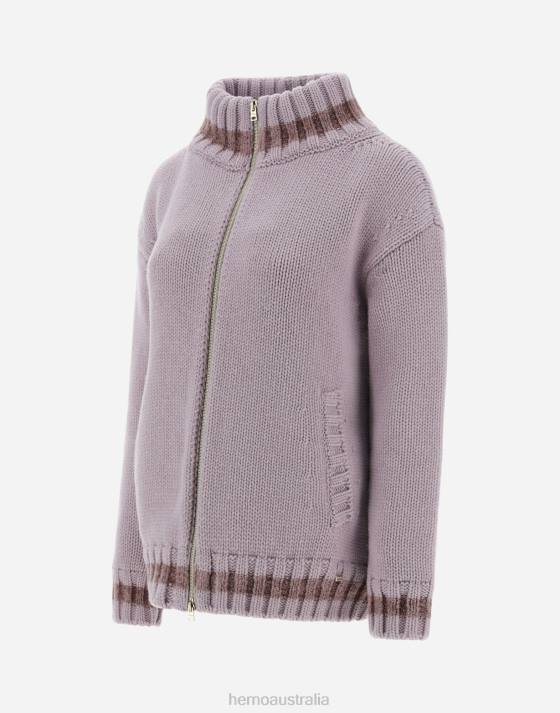 RESORT CARDIGAN IN INFINITY  CHENILLE KNIT Herno Women Lilac 2L0H31 Clothing