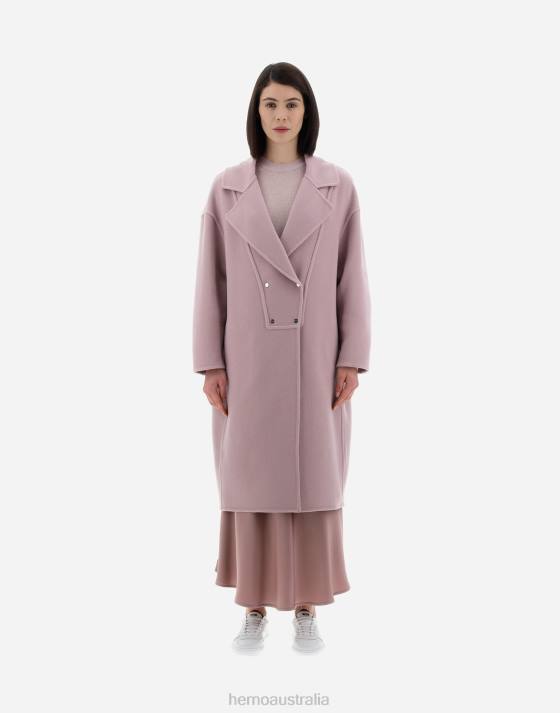 RESORT COAT IN MODERN DOUBLE Herno Women Lilac 2L0H84 Outerwear