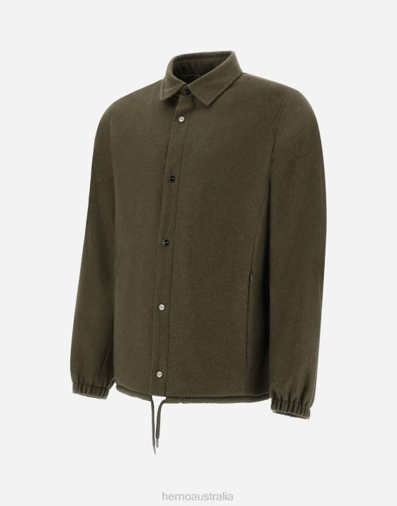 RESORT SHIRT IN CASHMERE  SILK Herno Men Military 2L0H707 Outerwear