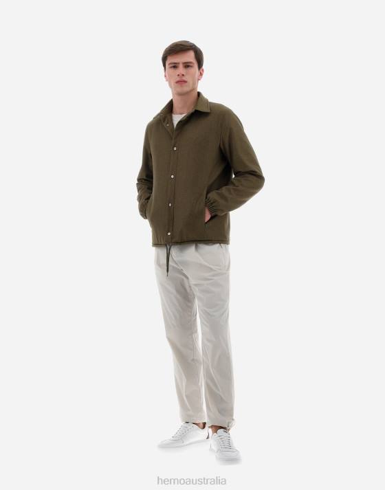 RESORT SHIRT IN CASHMERE  SILK Herno Men Military 2L0H707 Outerwear