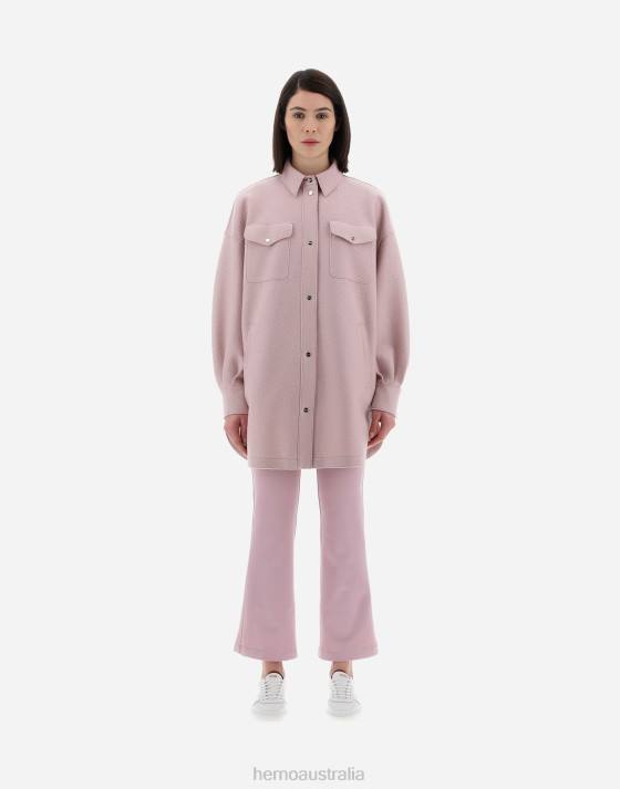 RESORT SHIRT IN LIGHT BOILED WOOL Herno Women Lilac 2L0H200 Outerwear