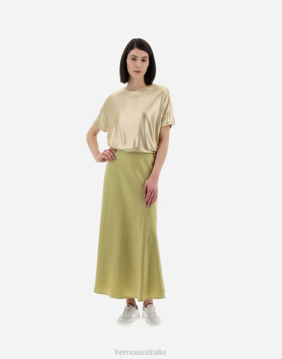 RESORT SKIRT IN SATIN EFFECT Herno Women Canary 2L0H9 Clothing