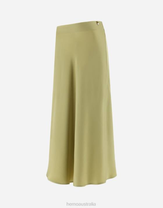 RESORT SKIRT IN SATIN EFFECT Herno Women Canary 2L0H9 Clothing