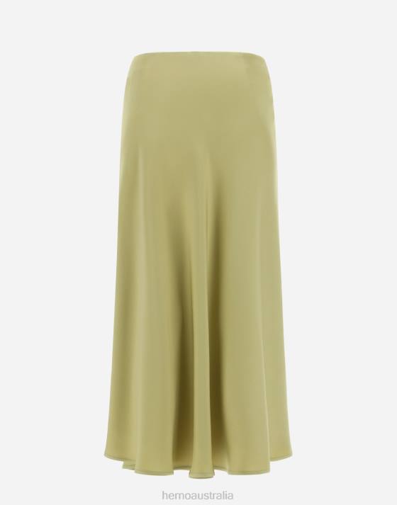 RESORT SKIRT IN SATIN EFFECT Herno Women Canary 2L0H9 Clothing