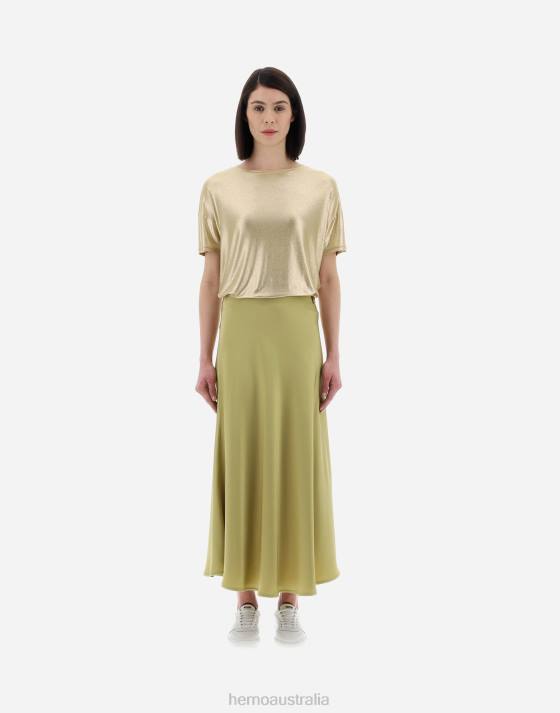 RESORT SKIRT IN SATIN EFFECT Herno Women Canary 2L0H9 Clothing