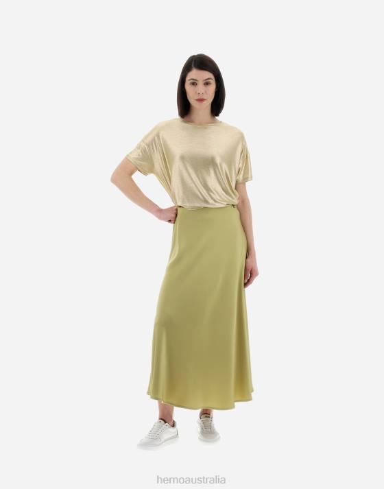 RESORT SKIRT IN SATIN EFFECT Herno Women Canary 2L0H9 Clothing