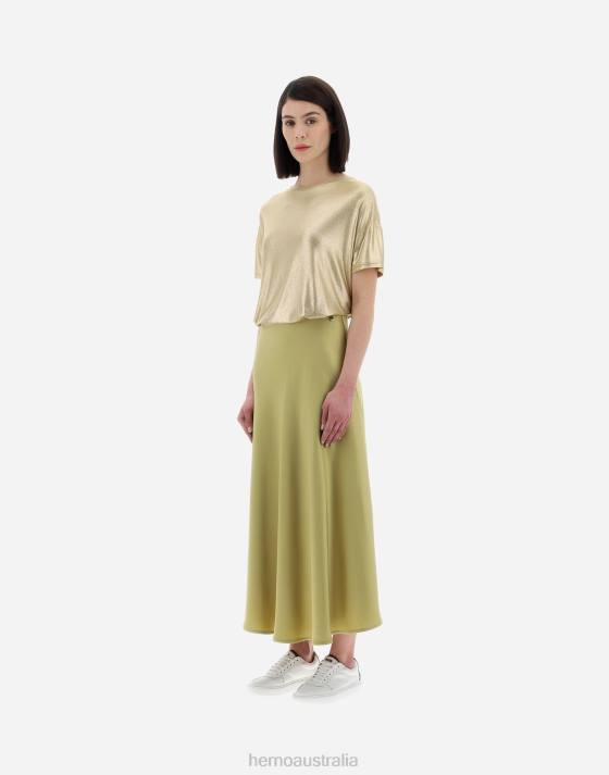 RESORT SKIRT IN SATIN EFFECT Herno Women Canary 2L0H9 Clothing