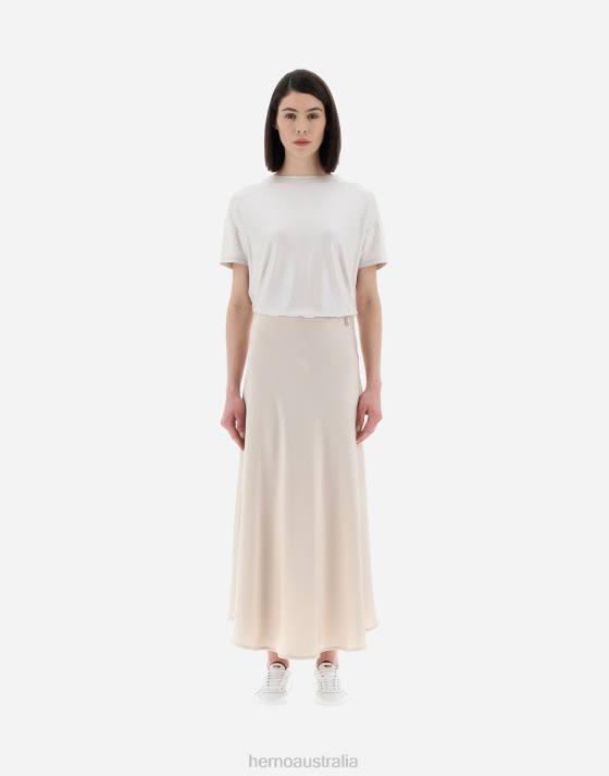 RESORT SKIRT IN SATIN EFFECT Herno Women Chantilly 2L0H346 Clothing