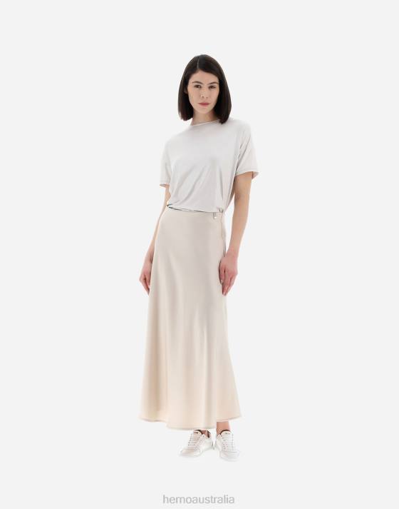 RESORT SKIRT IN SATIN EFFECT Herno Women Chantilly 2L0H346 Clothing