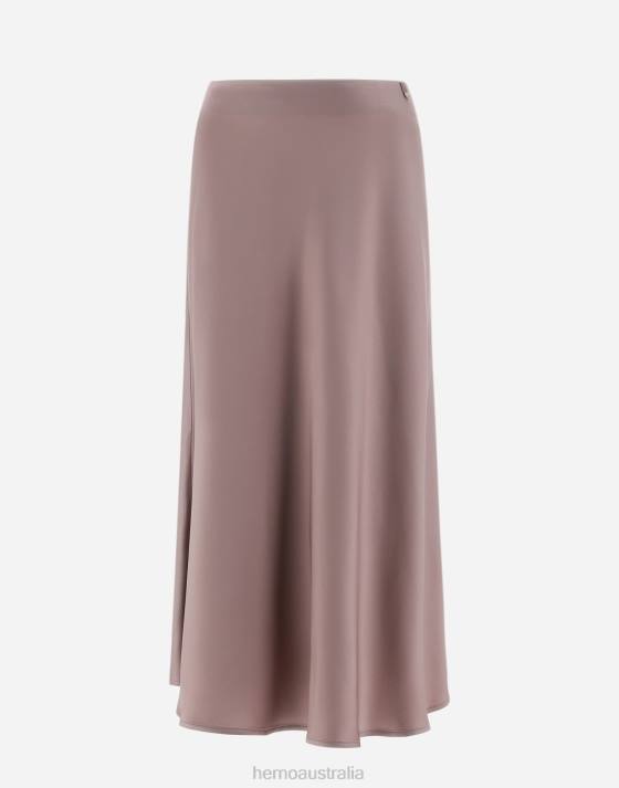 RESORT SKIRT IN SATIN EFFECT Herno Women Lilac 2L0H25 Clothing