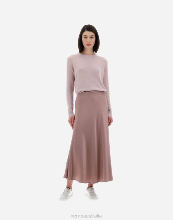 RESORT SKIRT IN SATIN EFFECT Herno Women Lilac 2L0H25 Clothing