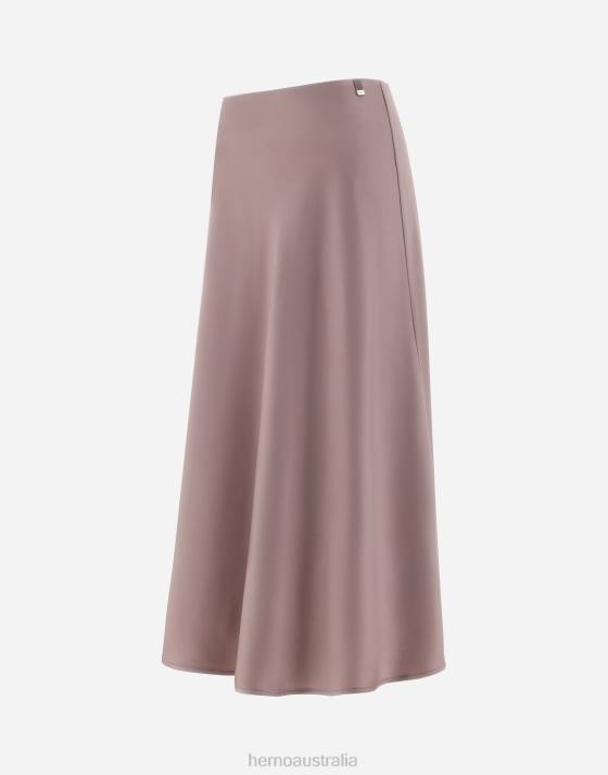 RESORT SKIRT IN SATIN EFFECT Herno Women Lilac 2L0H25 Clothing