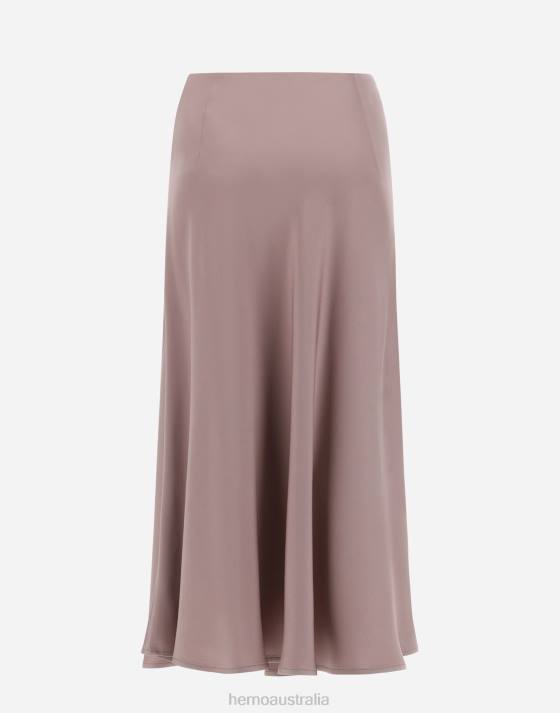 RESORT SKIRT IN SATIN EFFECT Herno Women Lilac 2L0H25 Clothing