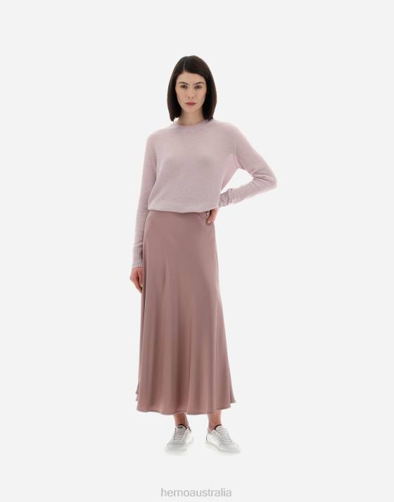 RESORT SKIRT IN SATIN EFFECT Herno Women Lilac 2L0H25 Clothing