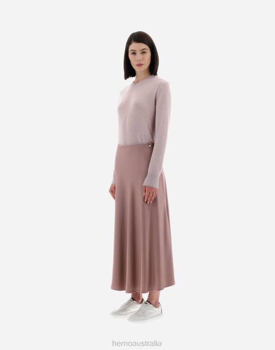 RESORT SKIRT IN SATIN EFFECT Herno Women Lilac 2L0H25 Clothing