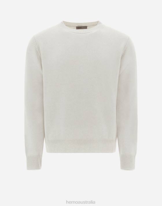 RESORT SWEATER IN CLOUD CASHMERE Herno Men Mastic Dove Grey 2L0H529 Clothing